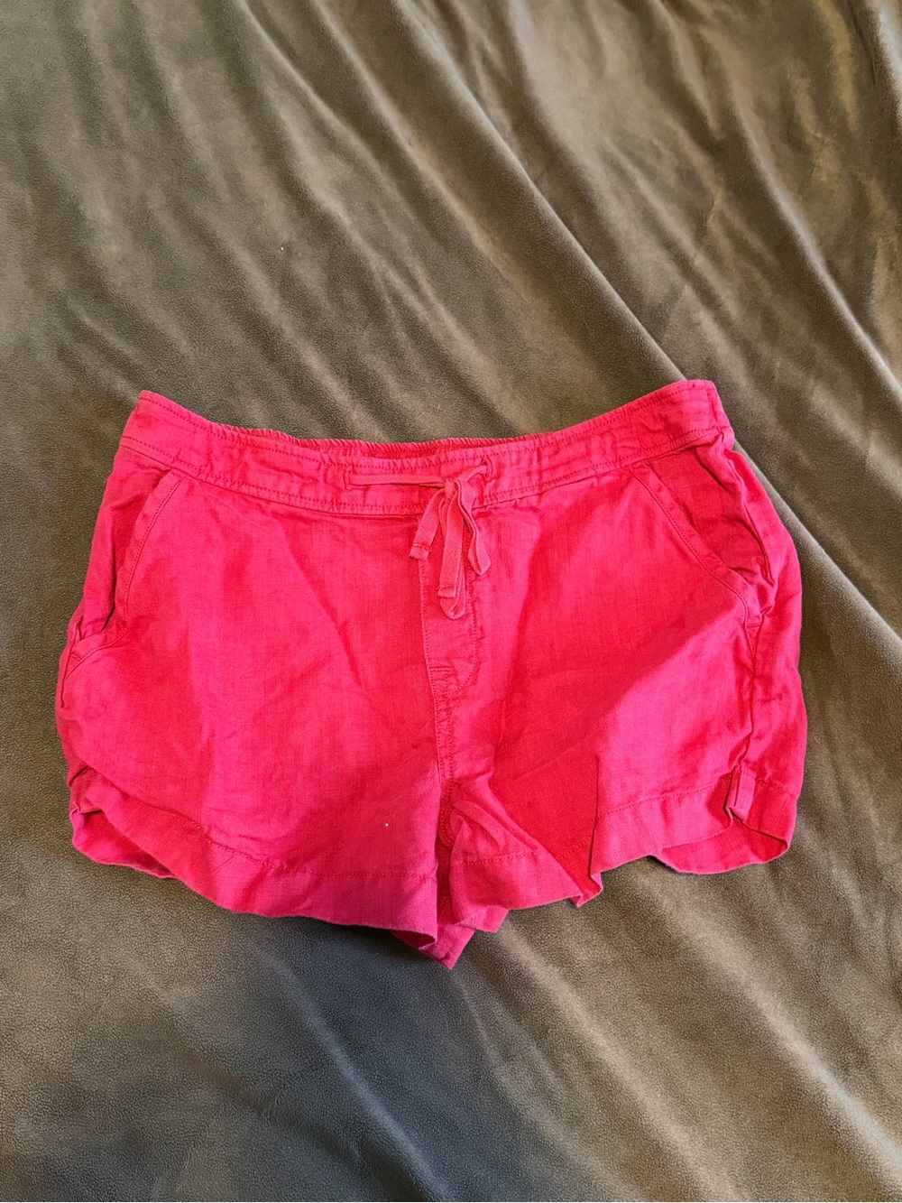 Lucky Brand XS Coral Pink Drawstring Linen Shorts